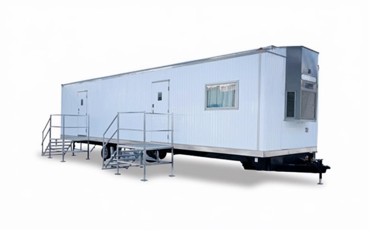 our office trailers are built to withstand extreme weather conditions, providing a safe and secure workspace